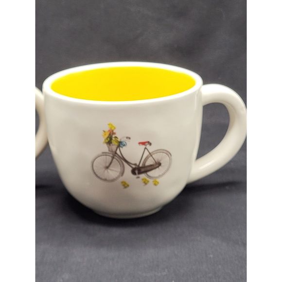 Rae Dunn "M"  Bicycle Mugs Magenta - Picture 2 of 6